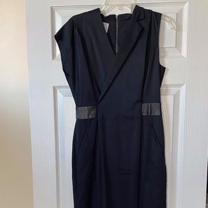 Cres. E Dim. Black Silk and Leather Dress